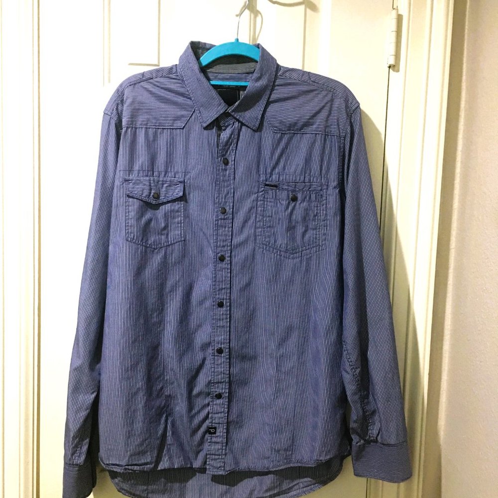 7 Diamonds men's long sleeve snap button shirt size large